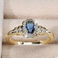 Heirloom Sapphire Halo Crystal Ring