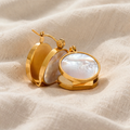 Ocean Treasures - Mother of Pearl Gold Earrings