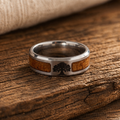 Rustic Timber Inlay Heritage Ring