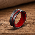 Hammered Warrior Band with Crimson Core