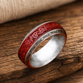 Vintage Celtic Crimson Pattern Ring