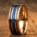 Midnight Ocean Inlay Gold Band
