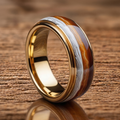 Vintage Marble Inlay Gold Band