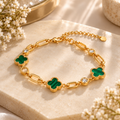 The Esmeralda Clover Gold Bracelet