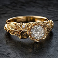 Golden Leaf Zirconia Ring