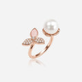 Pearl Leaf Open Ring