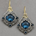 Blue Crystal Drop Earrings