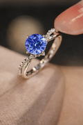 Exotic Crystal Blue Ring