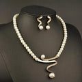 Pearl Serpentine Statement Necklace Set